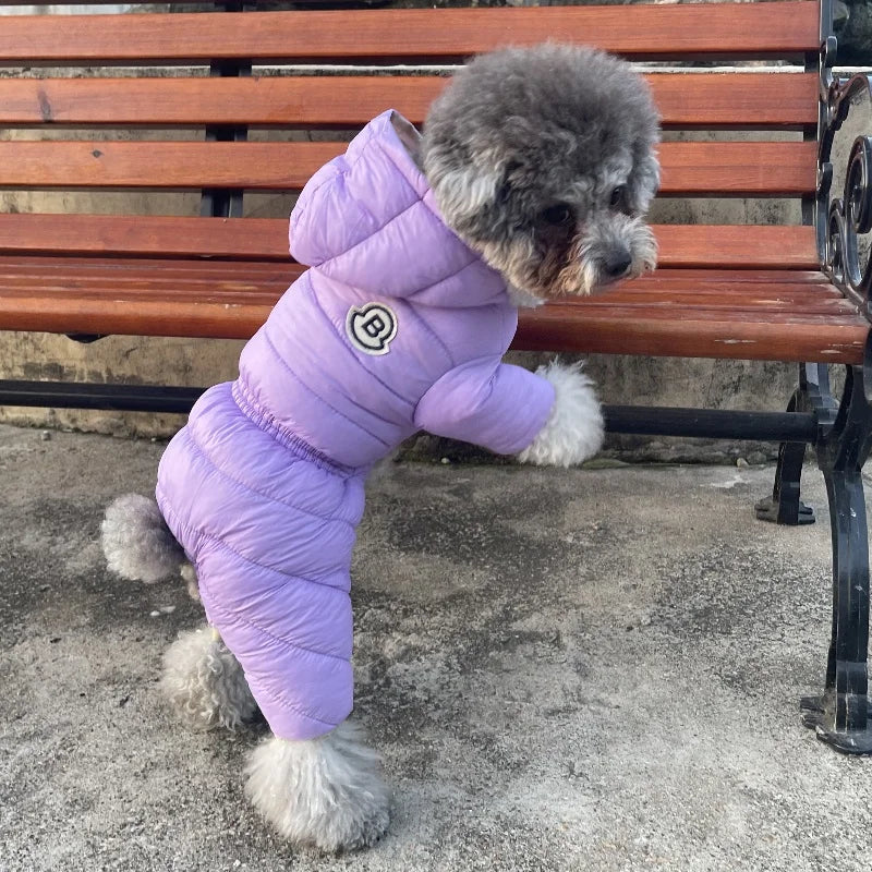 Winter Dog Jumpsuits Warm Soft Clothes Padded Cotton Puppy Down Jacket