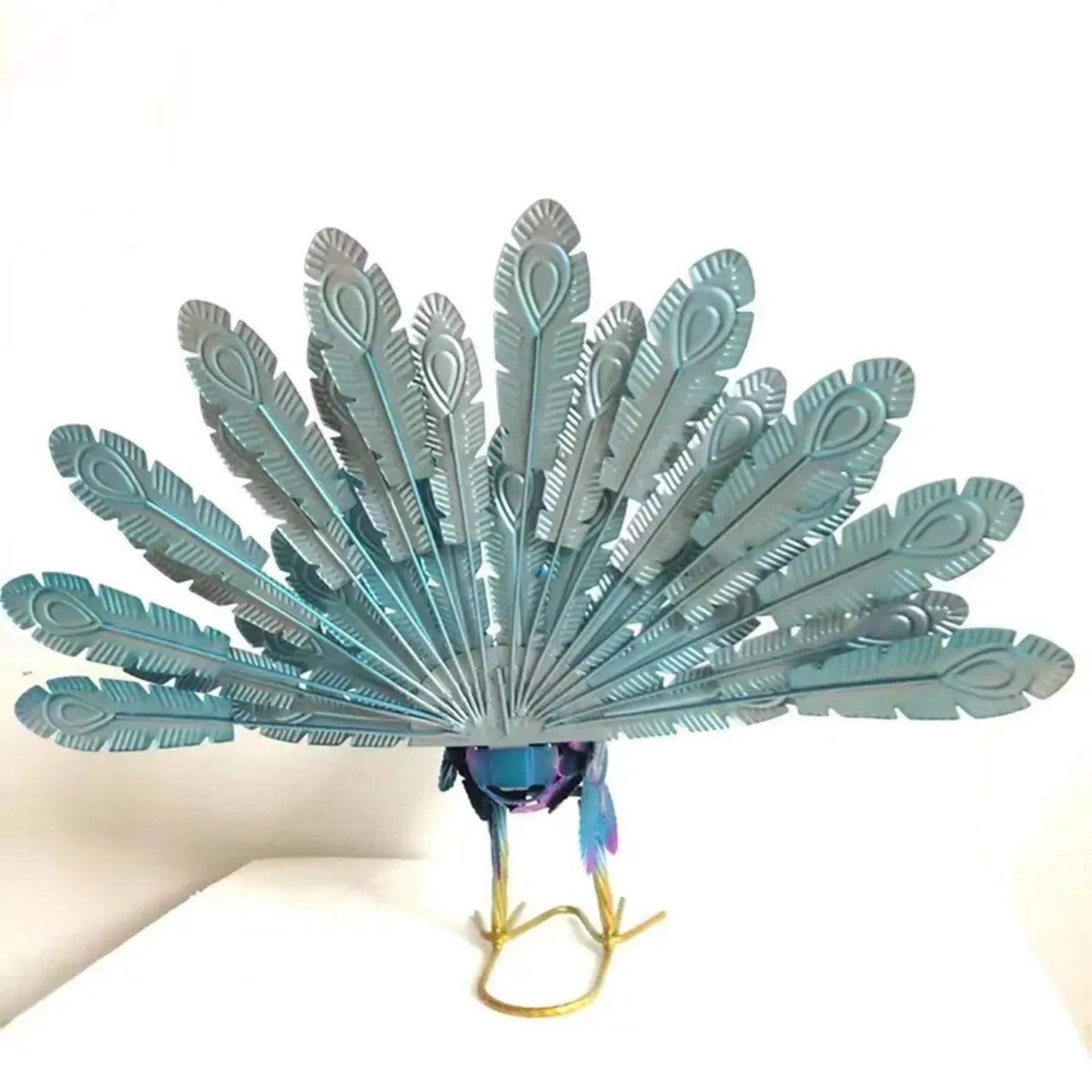 Handmade Collectible Peacock Figurine Yard Decor