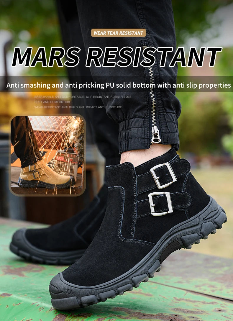Mens Safety Boots Indestructible Steel Toe