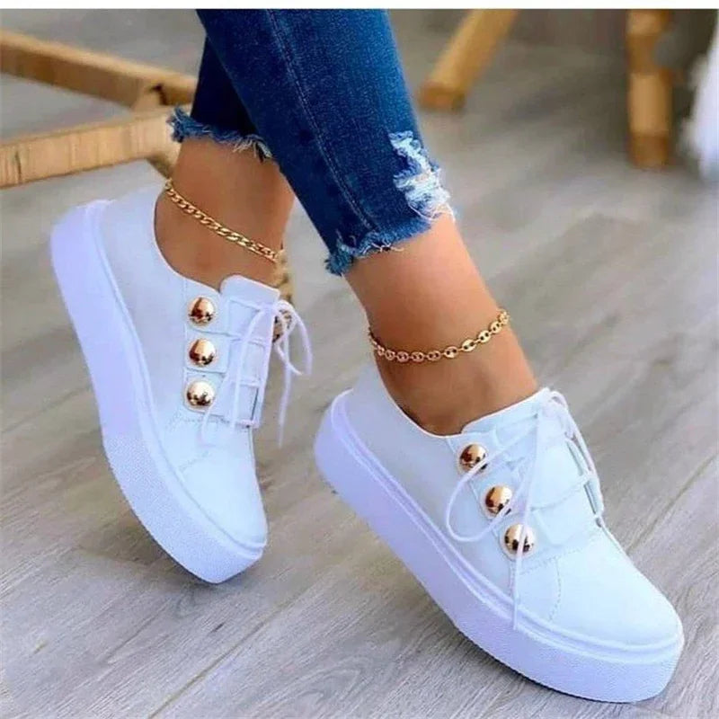 Womens Casual Fashion Spring Leather PU Sneakers
