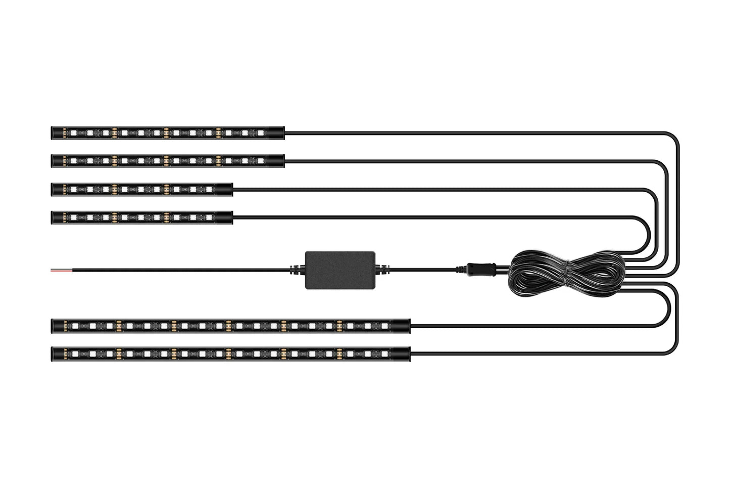 12pcs RGB APP LED Motorcycle Car Flexible Waterproof 12V Decorative Lamp Strip