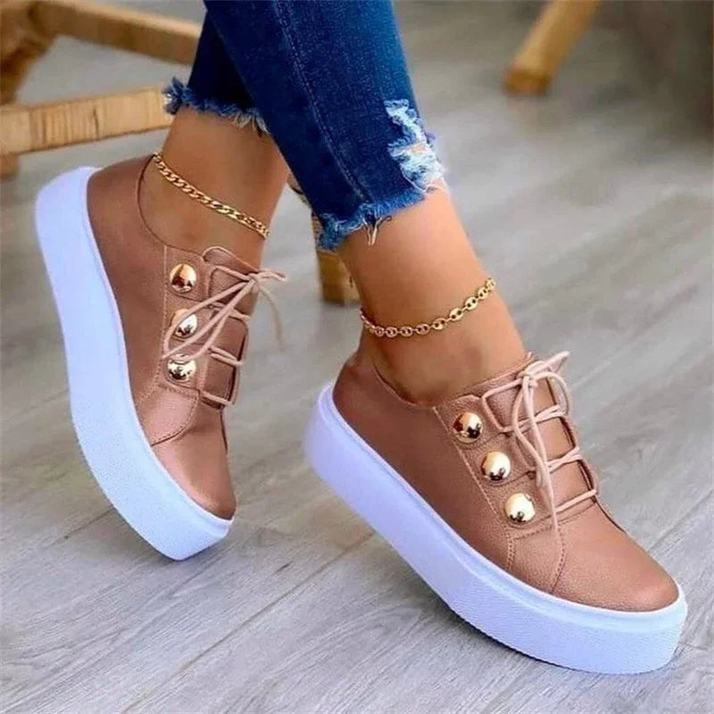 Womens Casual Fashion Spring Leather PU Sneakers