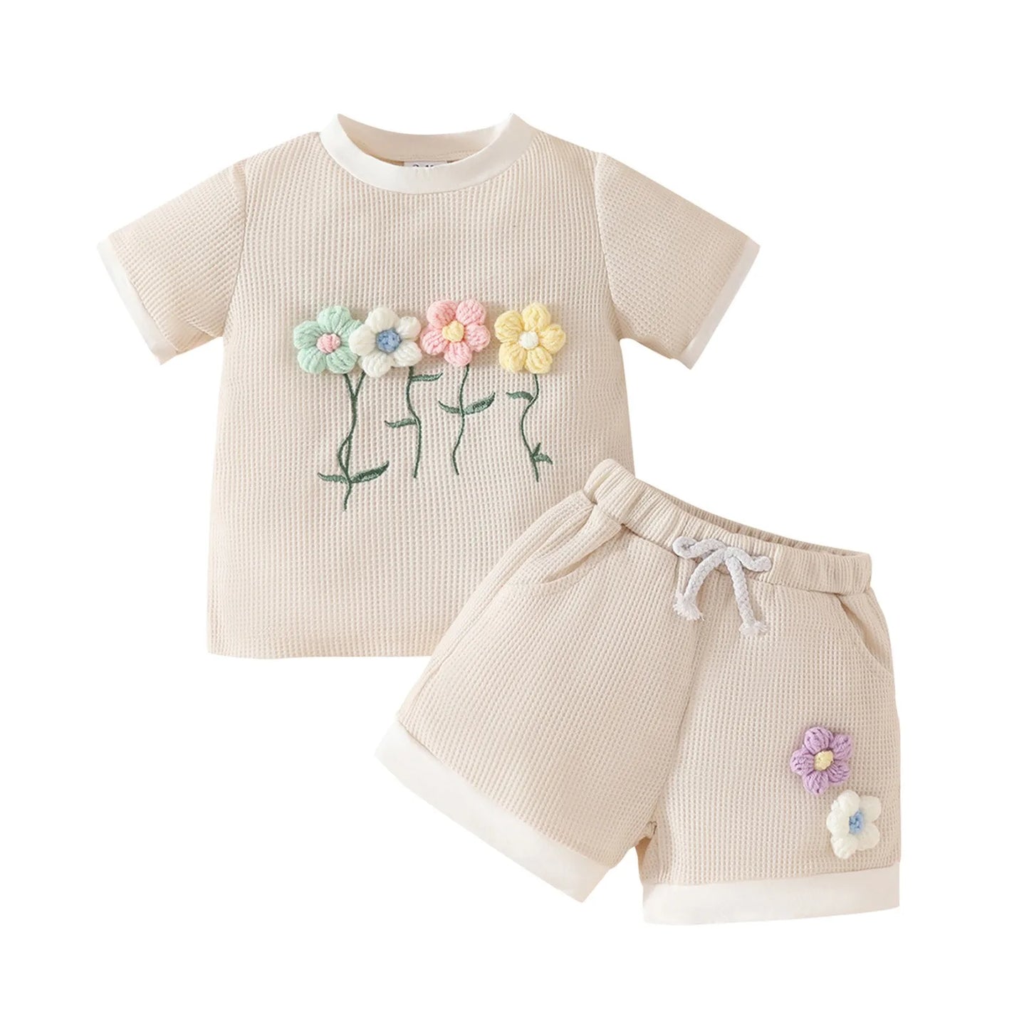 2Pc Short Sleeve T-shirt + Shorts Set