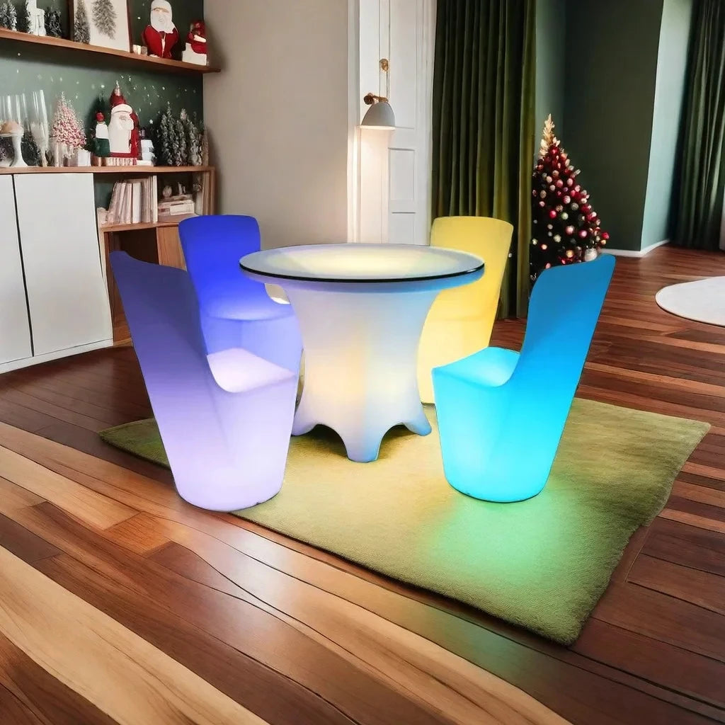 LED Illuminated Round Cocktail Table
