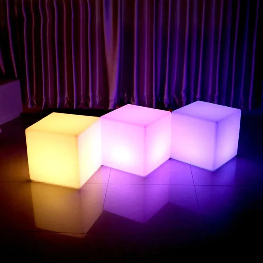 Led Luminescent Cube Square Furniture Chair