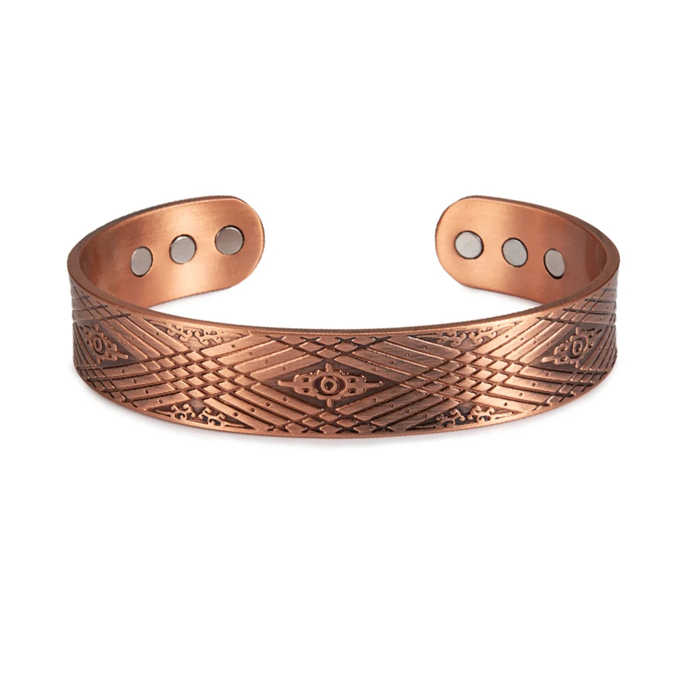 Solid Copper Magnetic Therapy 15mm Adjustable Arthritis Relief