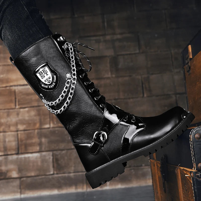 Men's High Top Motorcycle Boots