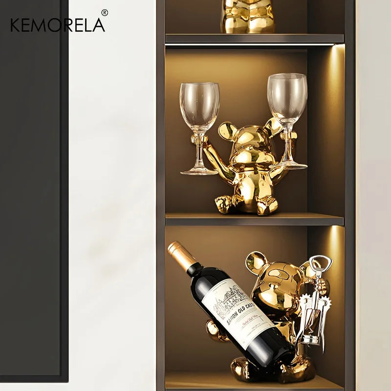 Creative Wine Rack with Bottle Opener Ceramic Cartoon