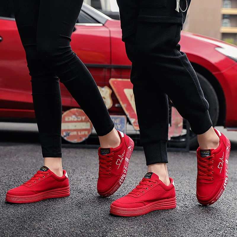 Womens Lace-up Breathable Canvas Lover Shoes
