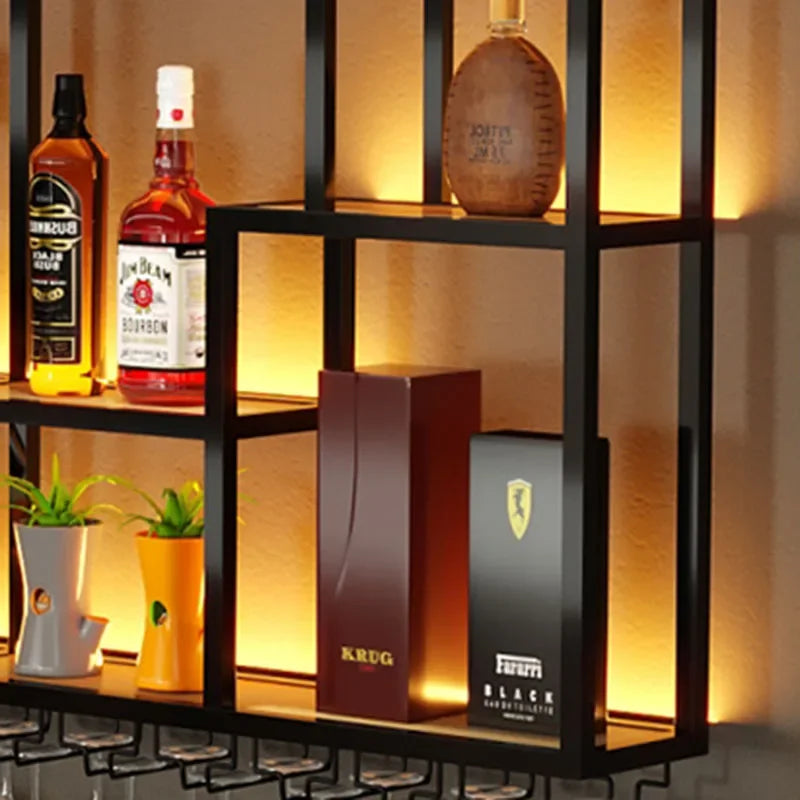 Modern Metal Luxury Wall Mounted Wine Rack