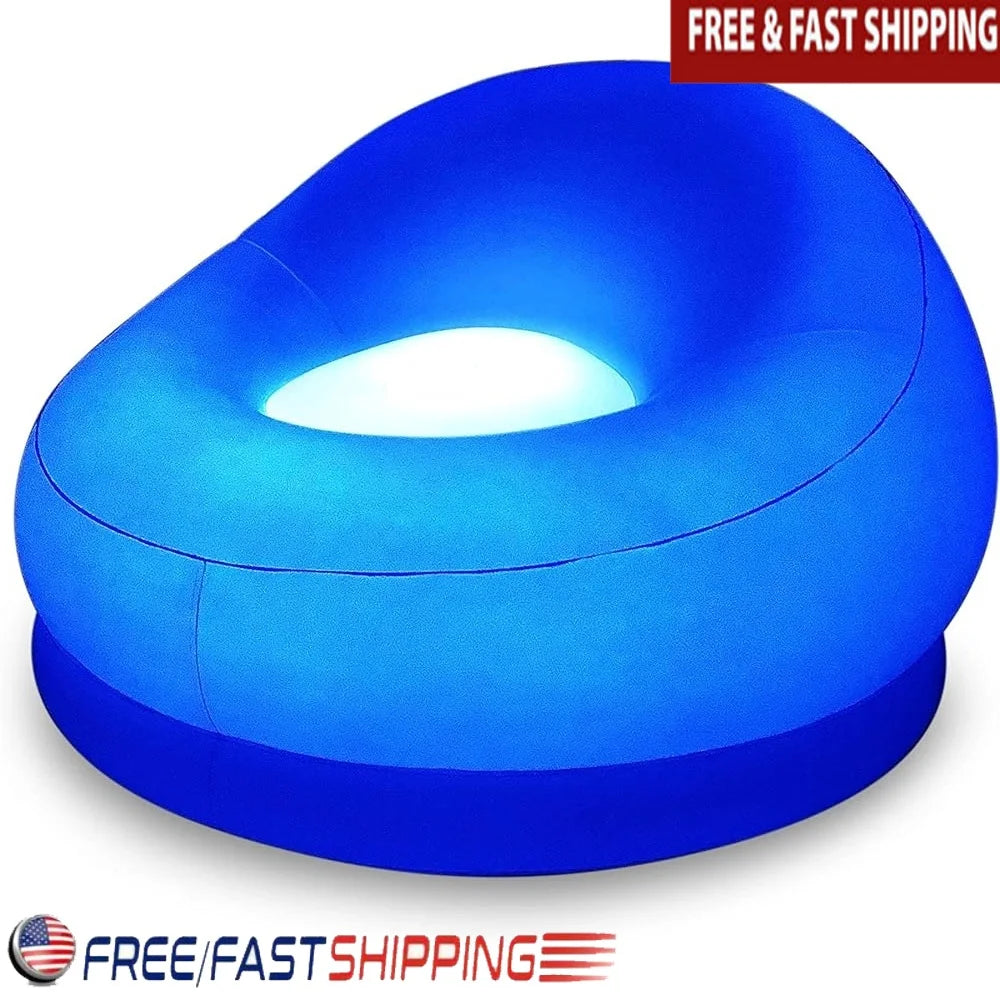 Inflatable LED Chair Waterproof Illuminated Design Remote Control