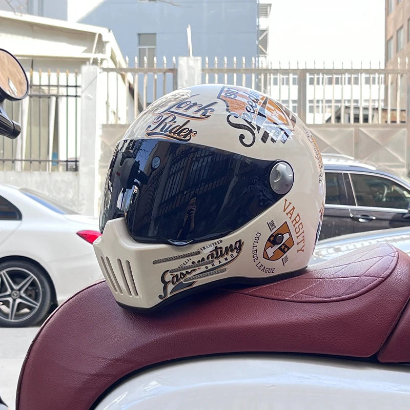 DOT Motorcross Vintage Full Face Retro Helmet