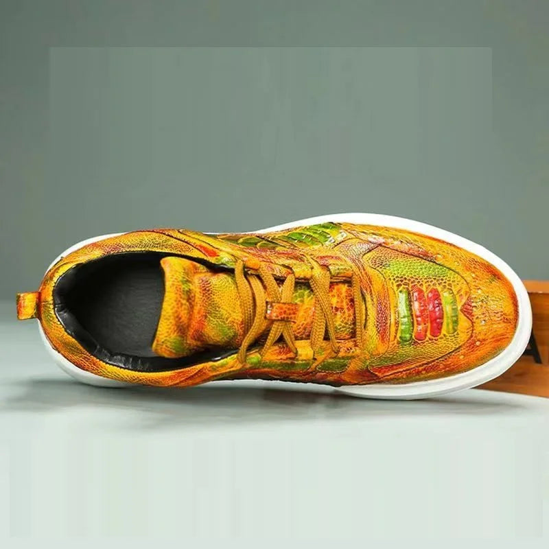 Fashion Ostrich skin genuine leather shoes