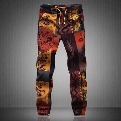 Fashion Spring Men Floral Print Joggers