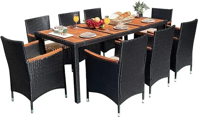 Patio Conversation Set with Acacia Wood Top