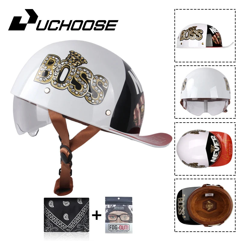 DS Baseball Cap Retro Helmet Vintage Open Face