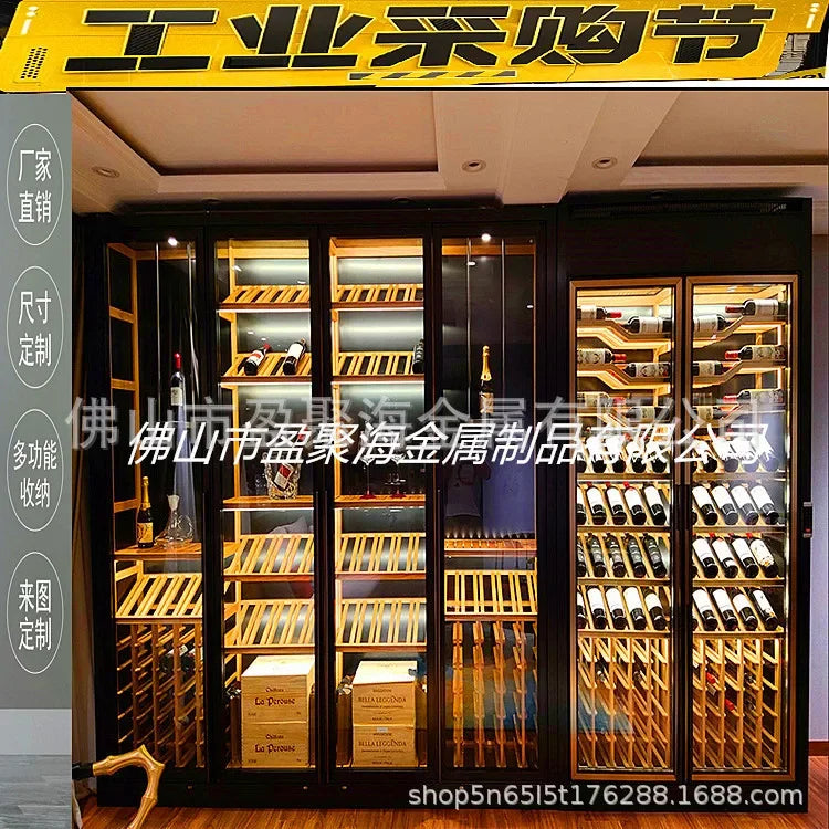 Thermostatic Luxury Glass Stainless Steel Wine Cabinet