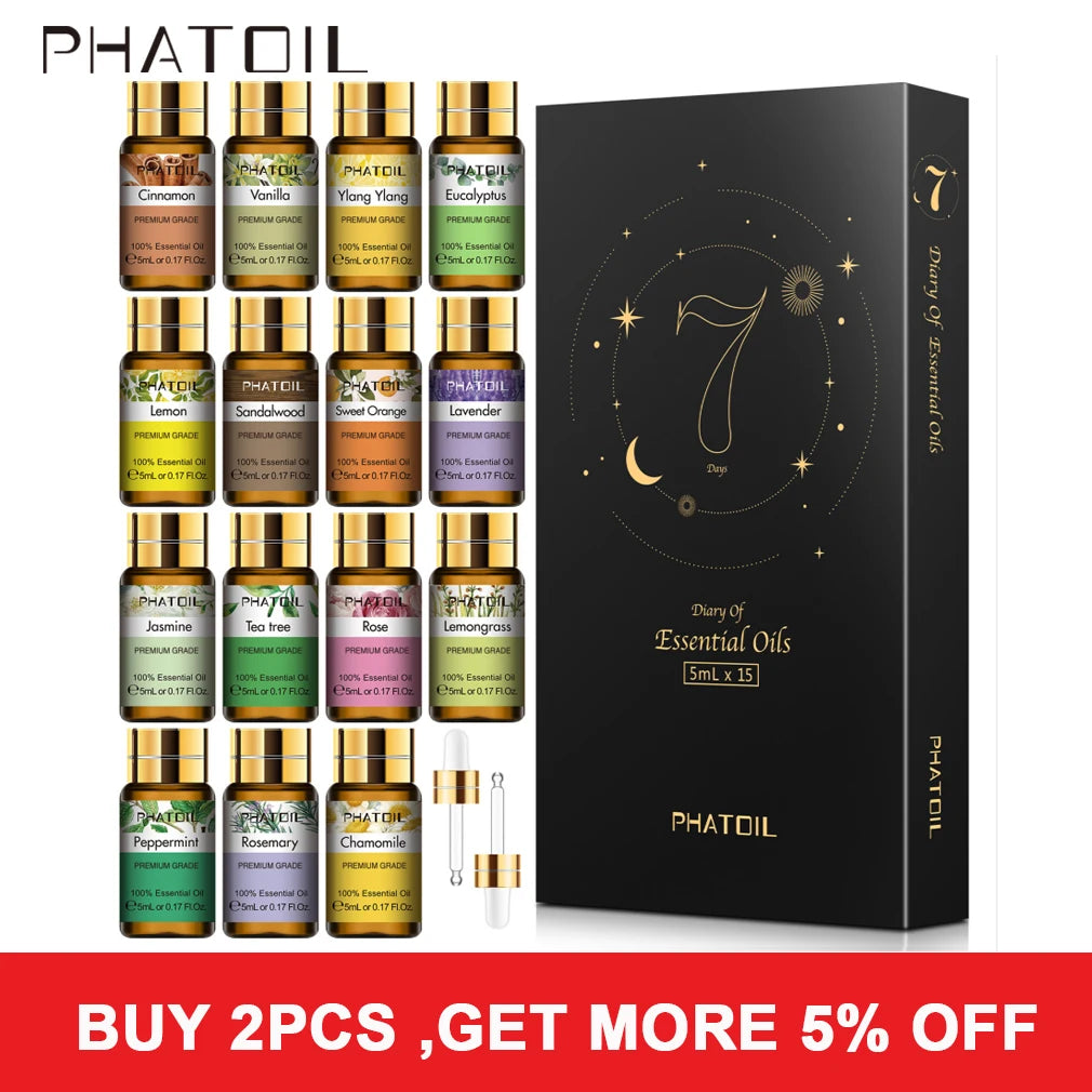 Pure Essential Oils 15pcs Gift Set Natural Plant Aroma Essential Oil