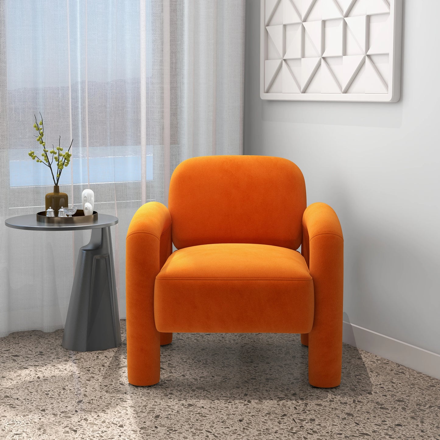 Mid-Century Modern Upholstered Accent Chair