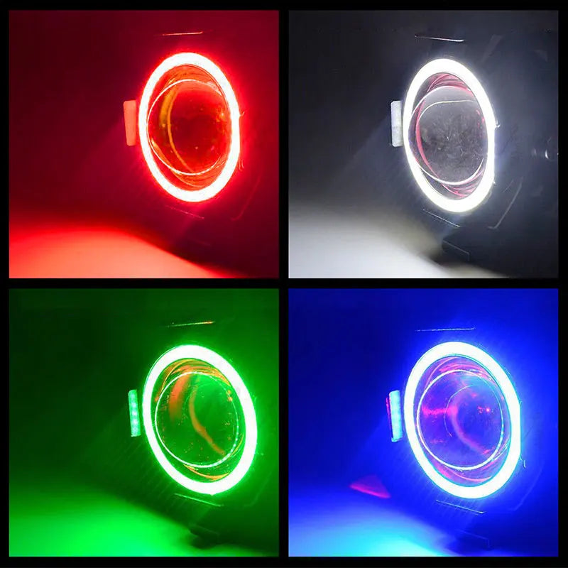 2×LED Angel Eye Motorcycle Headlights
