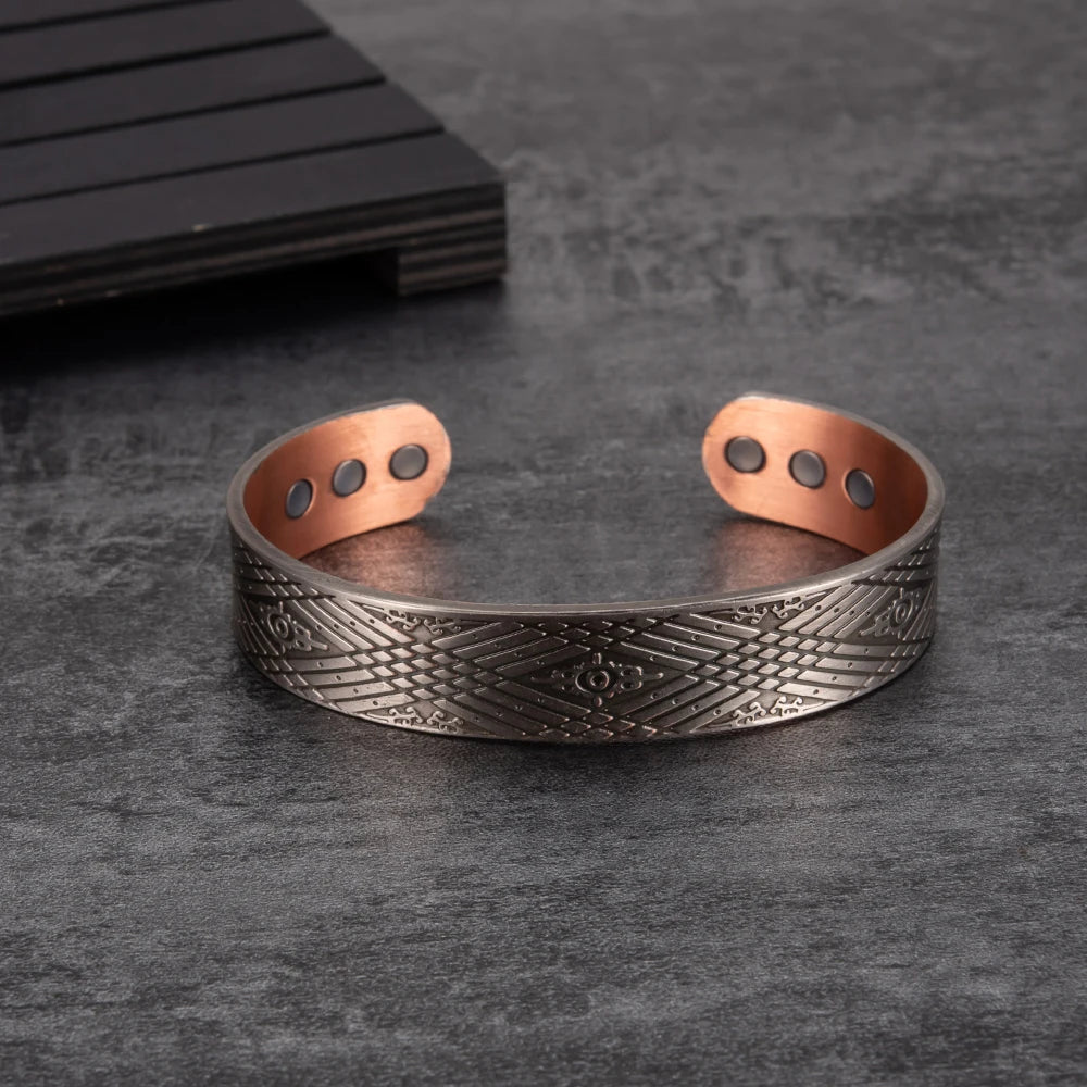 Solid Copper Magnetic Therapy 15mm Adjustable Arthritis Relief