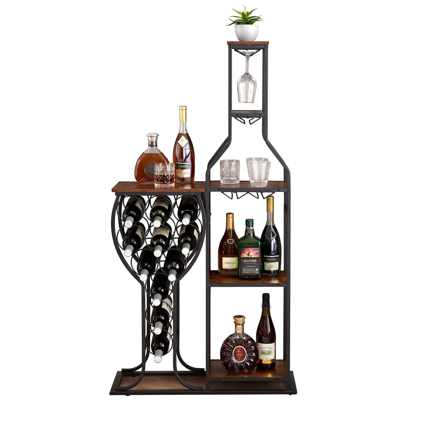 11 Bottle Wine Bakers Rack 5 Tier Freestanding