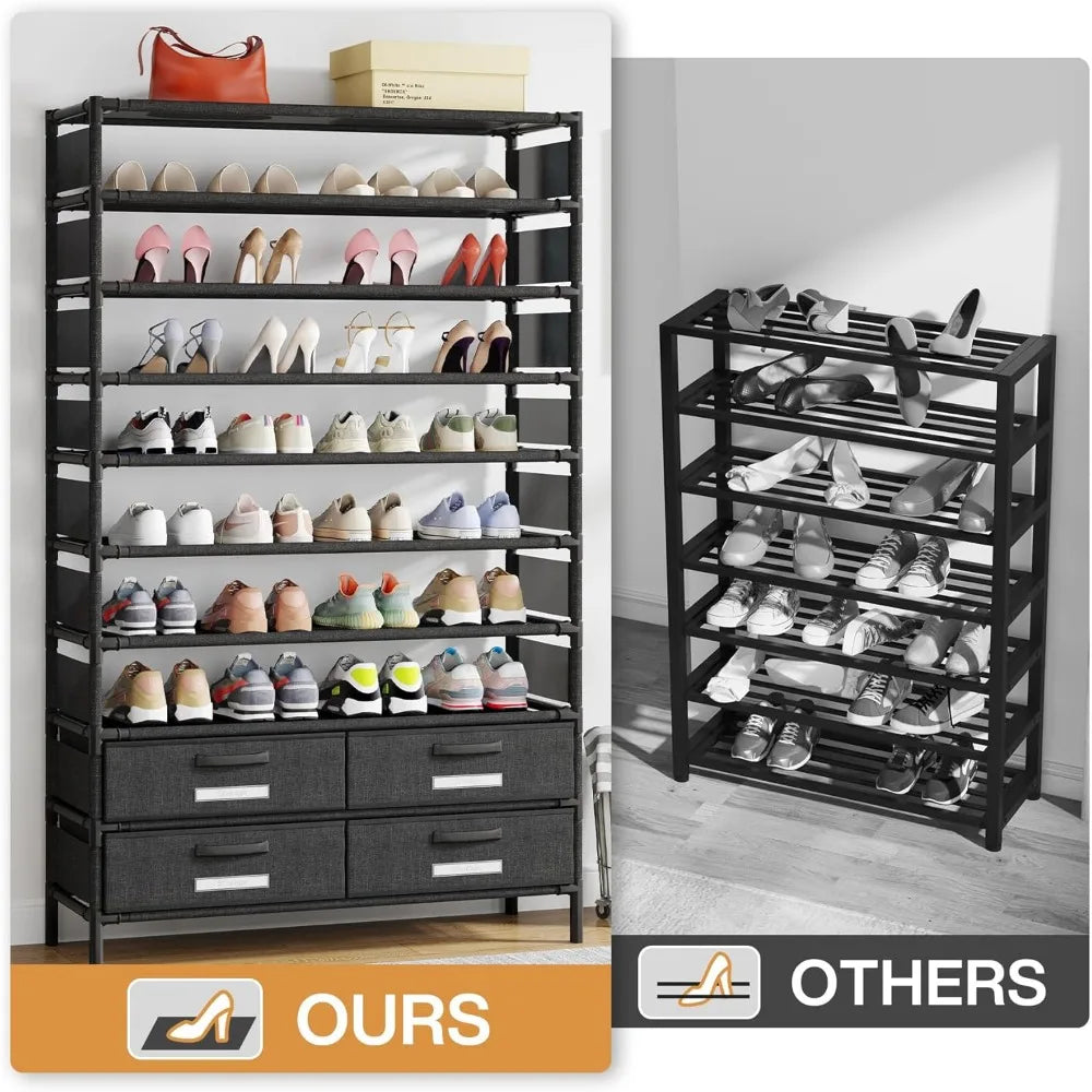 Modern 50 Pairs Vertical Shoe Shelf Storage Organizer