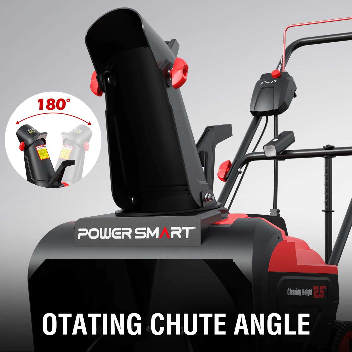 21" Snow Blower with 180° Chute 30ft Throw Distance