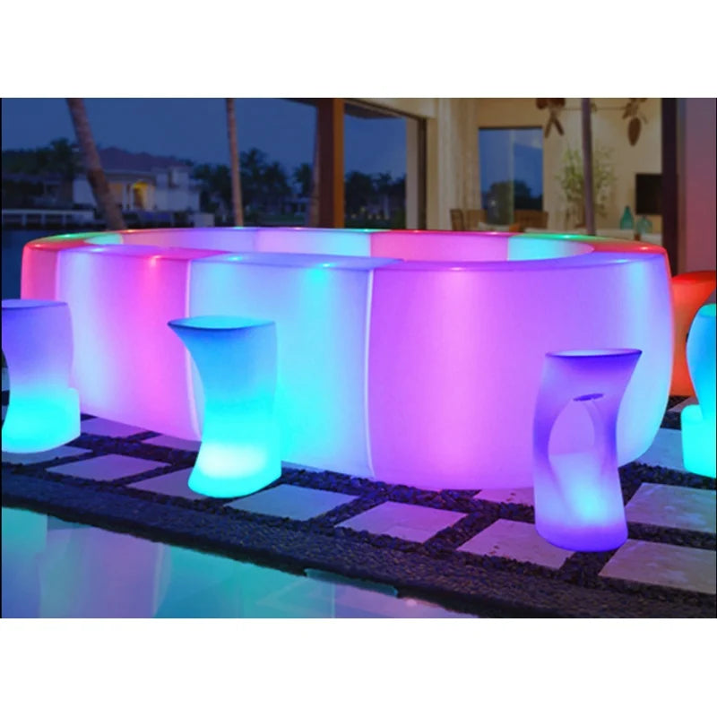 Glow led portable bar counter illuminated