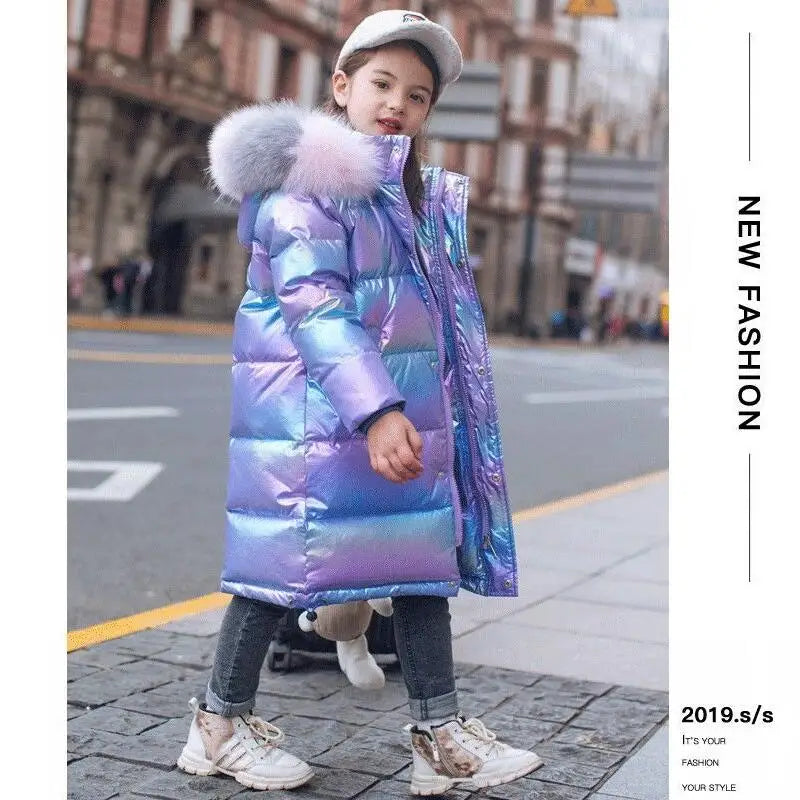 Winter Jacket Long Style Hooded Fur Collar