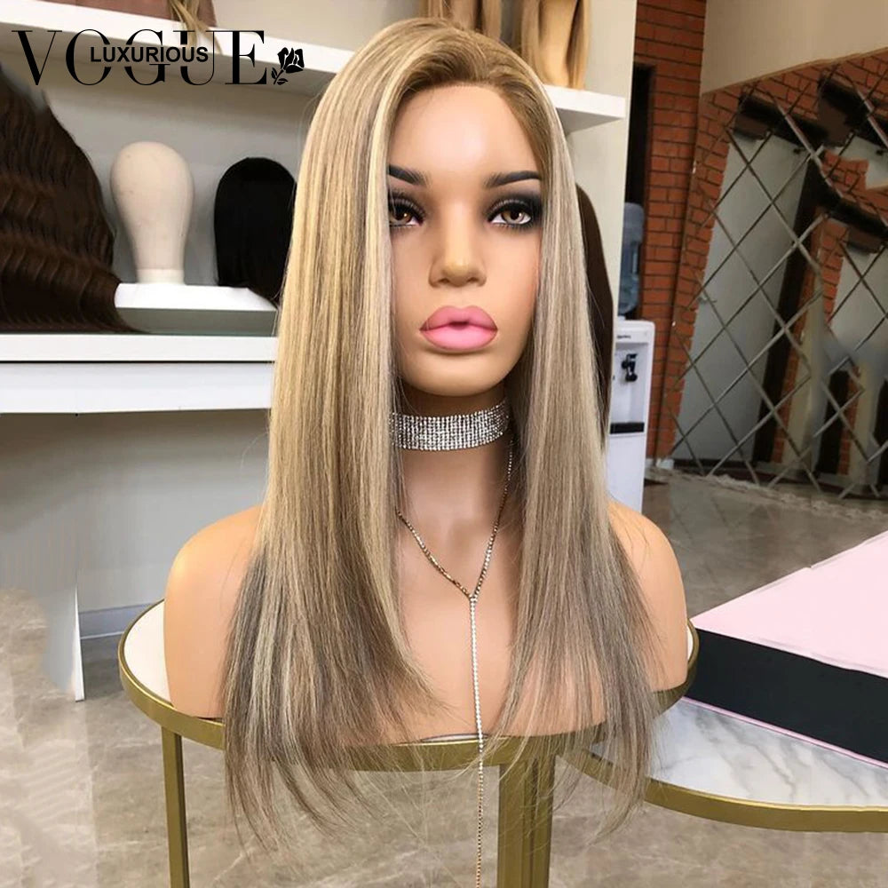 13x4 Transparent Lace Front Straight Human Hair Wigs Brazilian Highlight
