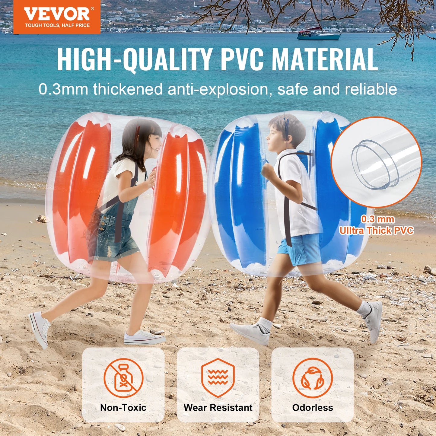 VEVOR 2-Pack 2/3FT Inflatable Bumper Balls Body Sumo for Kids & Teens
