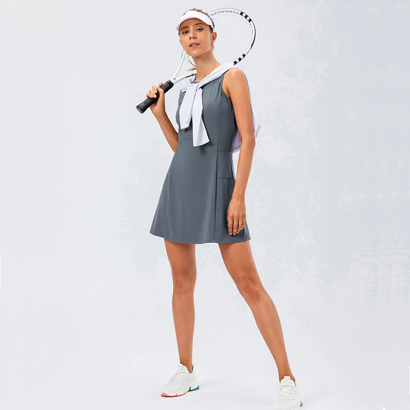 Tennis Dress Women With Separate Shorts Sleeveless