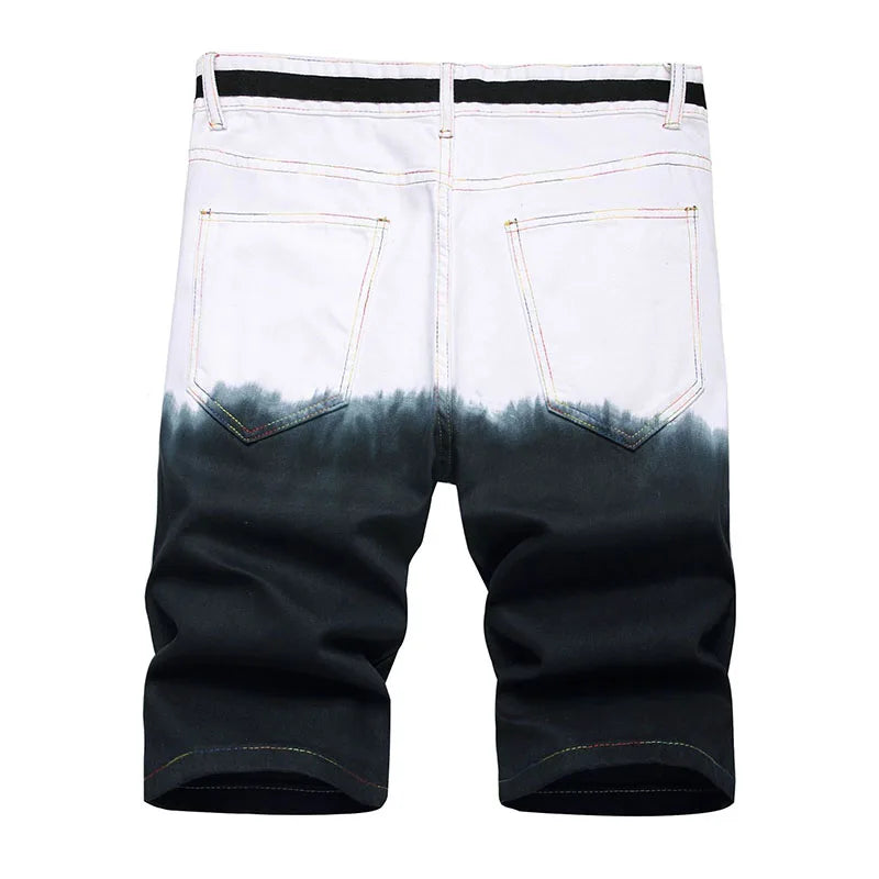 Mens Gradient Colored Bermuda Cotton Casual Shorts