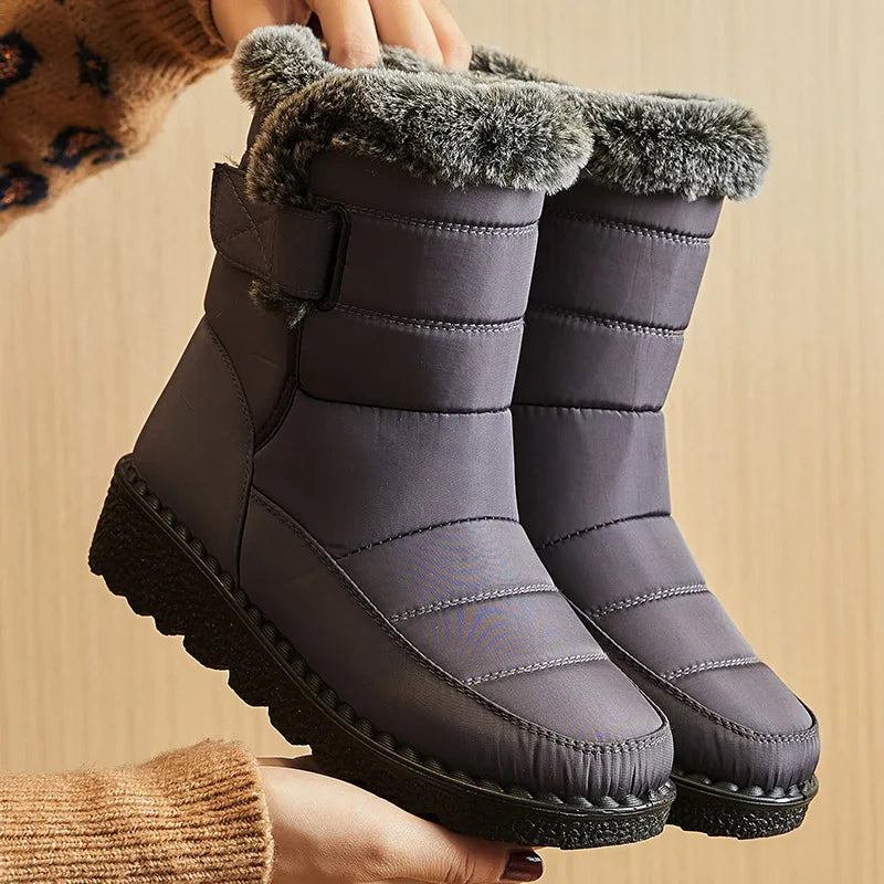 Winter Waterproof Snow Boots with Fur