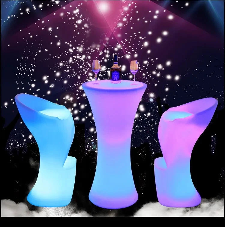 110CM LED Illuminated Round Cocktail Table