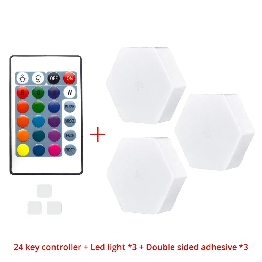Quantum Hexagon LED RGB Touch Sensor Honeycomb Lights