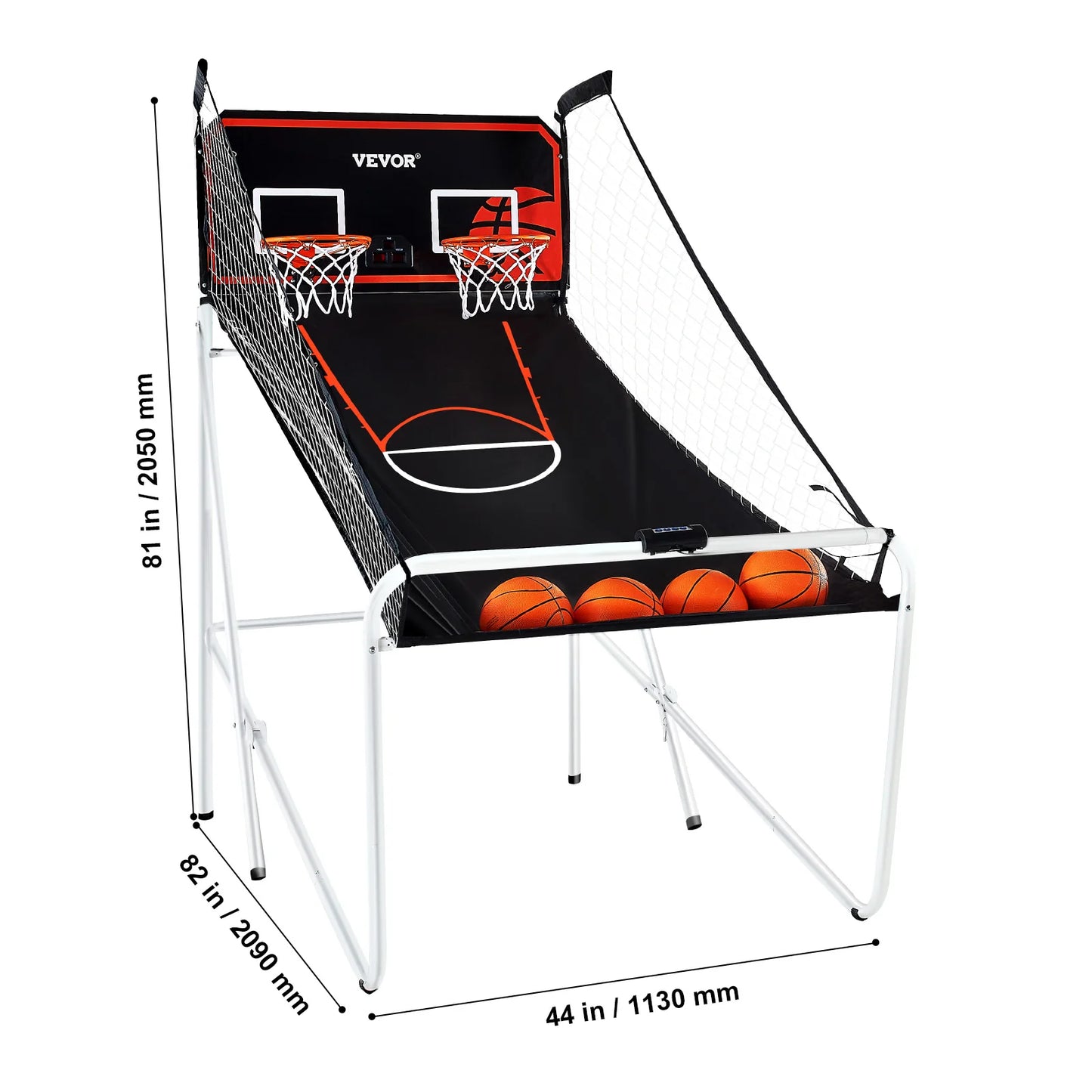 Indoor Basketball Game Dual Shot Sport w/ 4 Balls 8 Game Modes