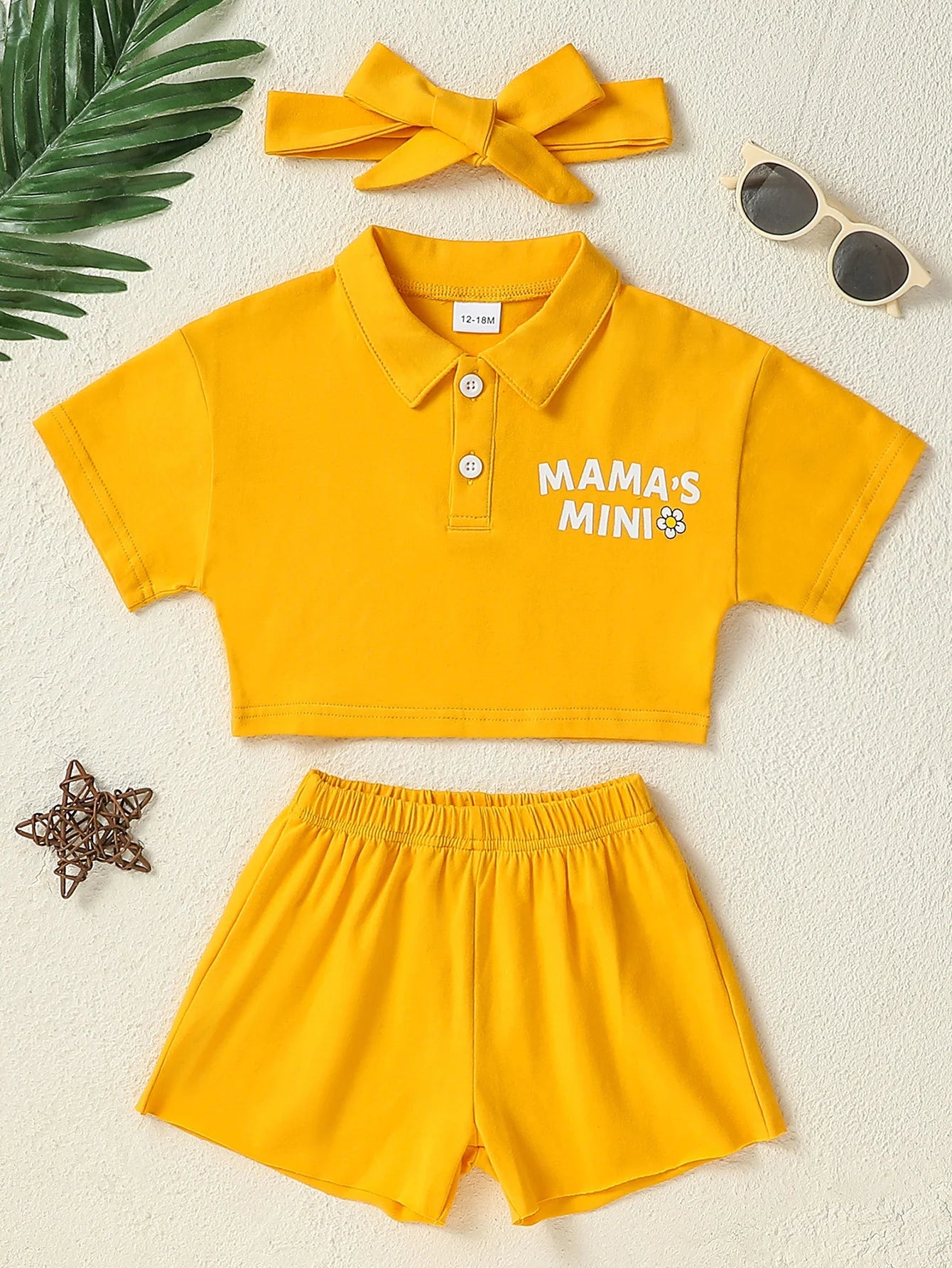 Toddler Girls Outfits Shirt+Shorts+Headband 3pc