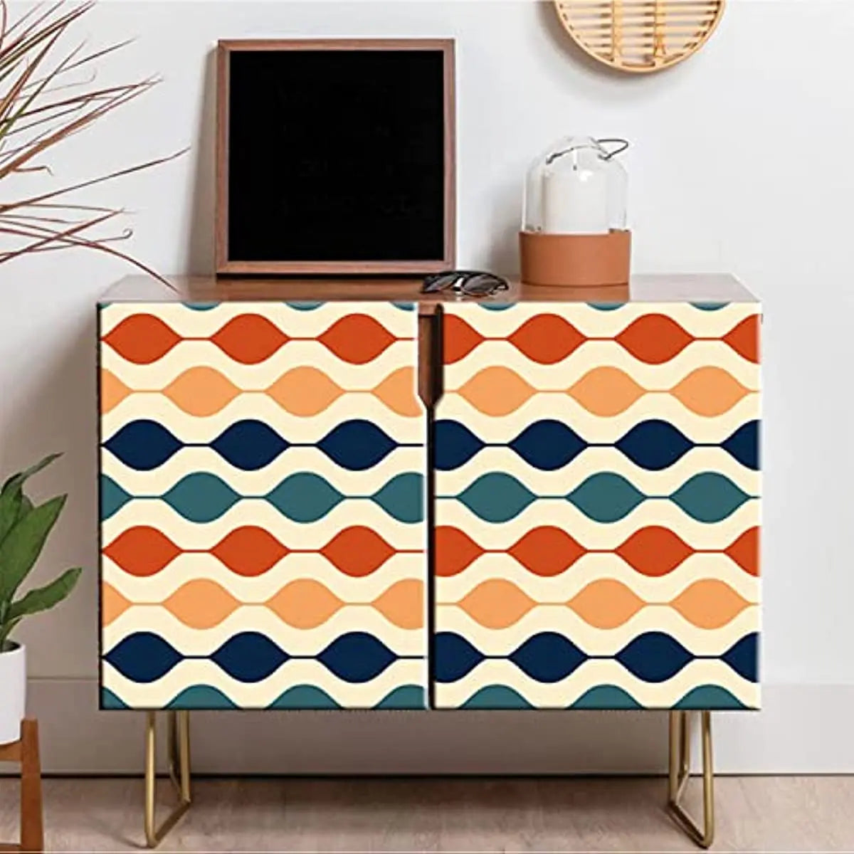 Colorful Geometric Peel and Stick Wallpaper Self-Adhesive Removable