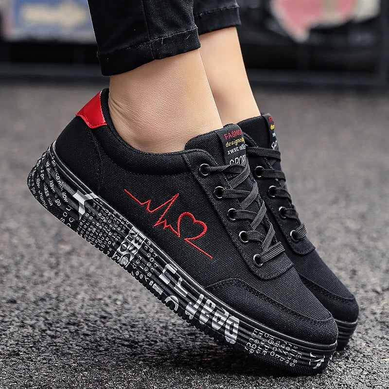 Womens Lace-up Breathable Canvas Lover Shoes