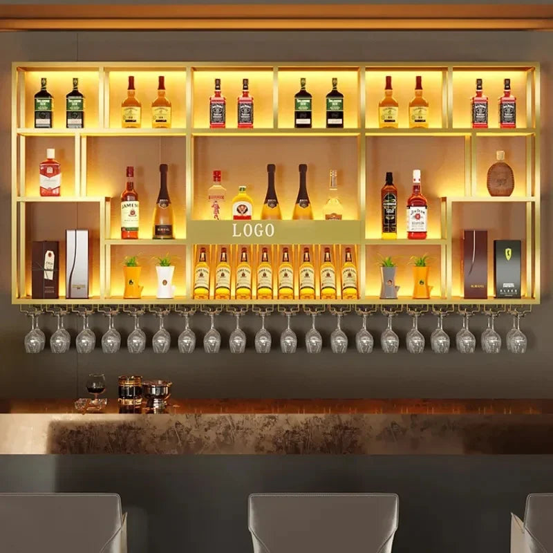 Modern Metal Luxury Wall Mounted Wine Rack