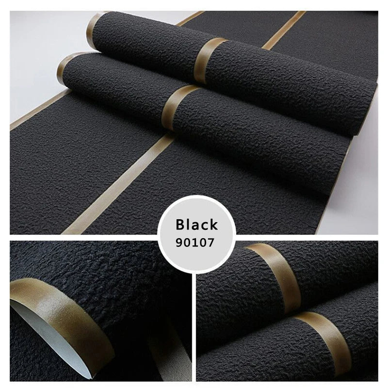 9.5m Roll Modern Deerskin Velvet Wallpaper Fabric 3D Stripe