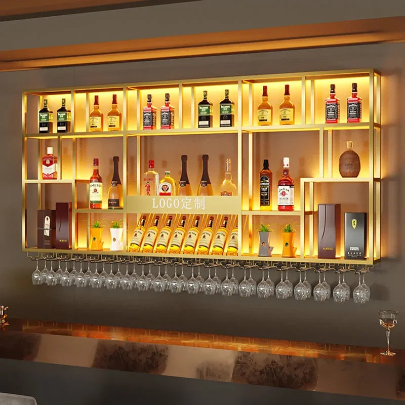 Modern Metal Luxury Wall Mounted Wine Rack