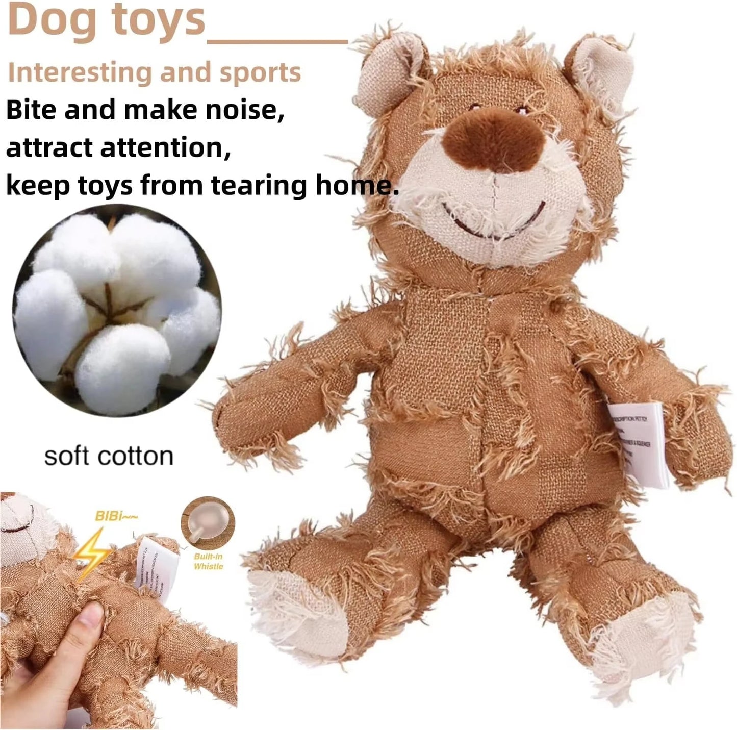 Heavy Chewers Indestructible Plush Dog Toy For Large Dogs