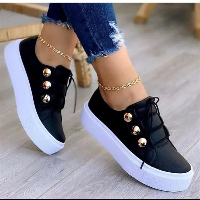 Womens Casual Fashion Spring Leather PU Sneakers