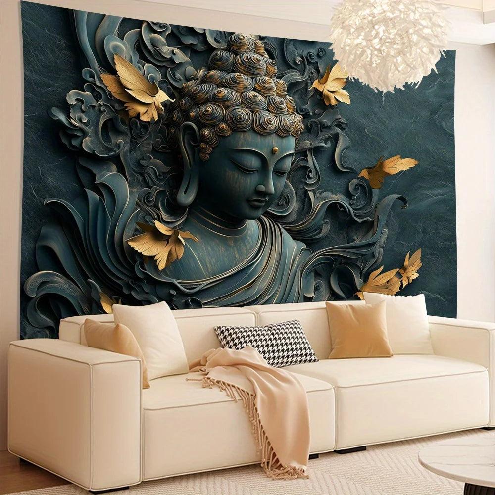 3D Buddha Wall Art Tapestry