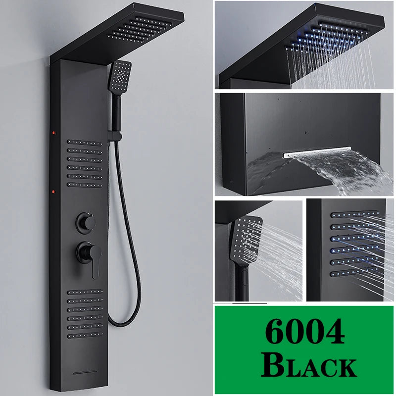LED Shower Faucet SPA Massage Jet Shower Column System