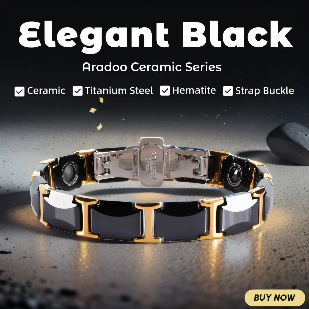 Ceramic Titanium Hematite Magnetic Therapy Bracelet