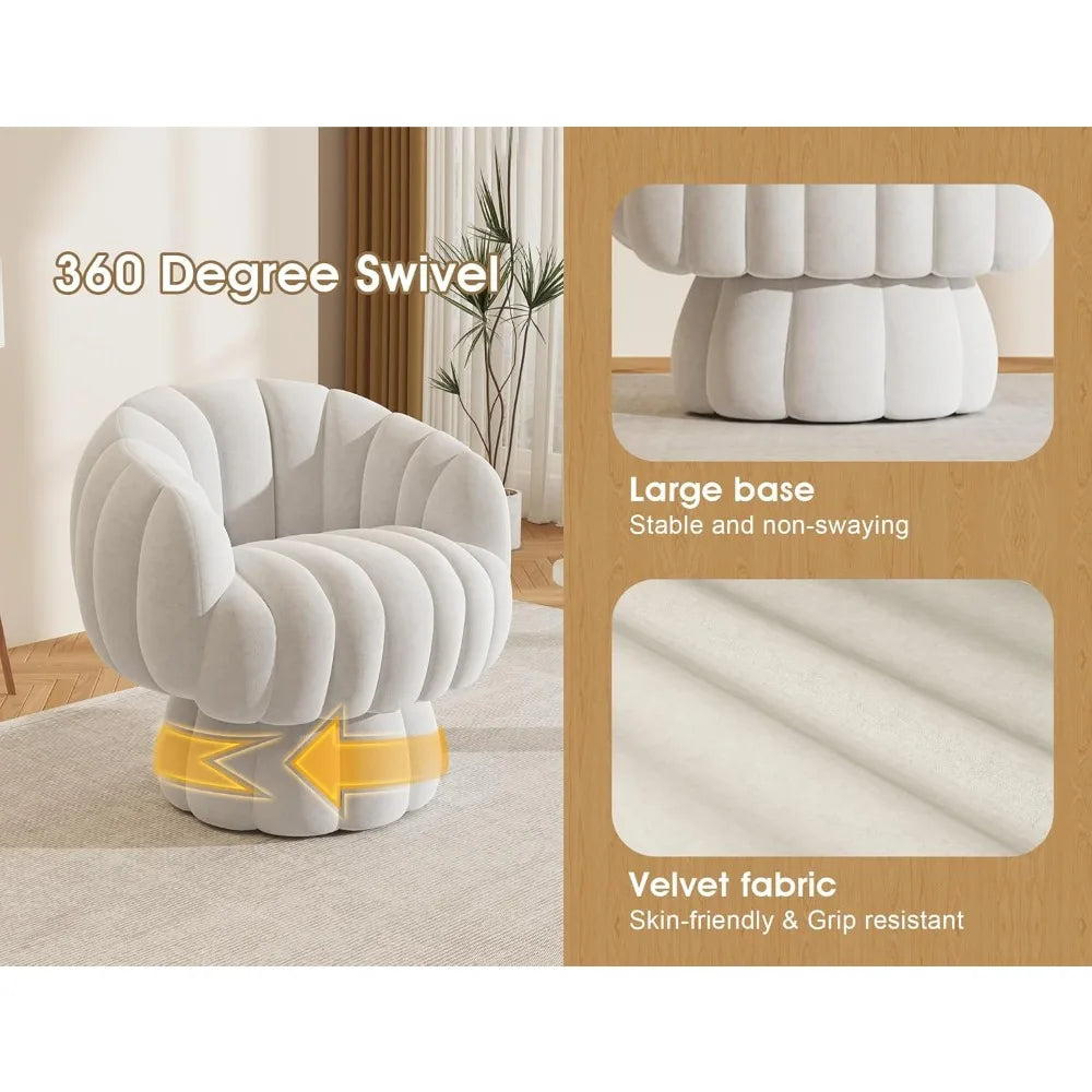Mid Century Modern 360* Swivel Accent Chair Set of 2
